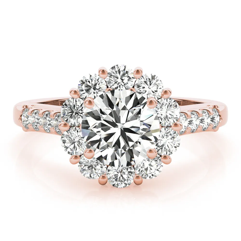 Engagement Rings Halo Round - TN50584-E