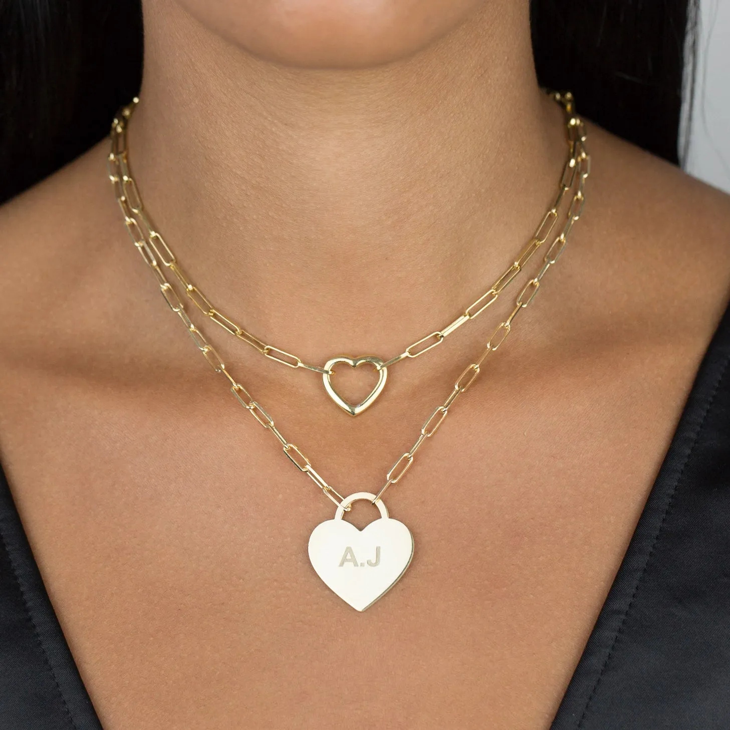 Engravable Heart Link Necklace