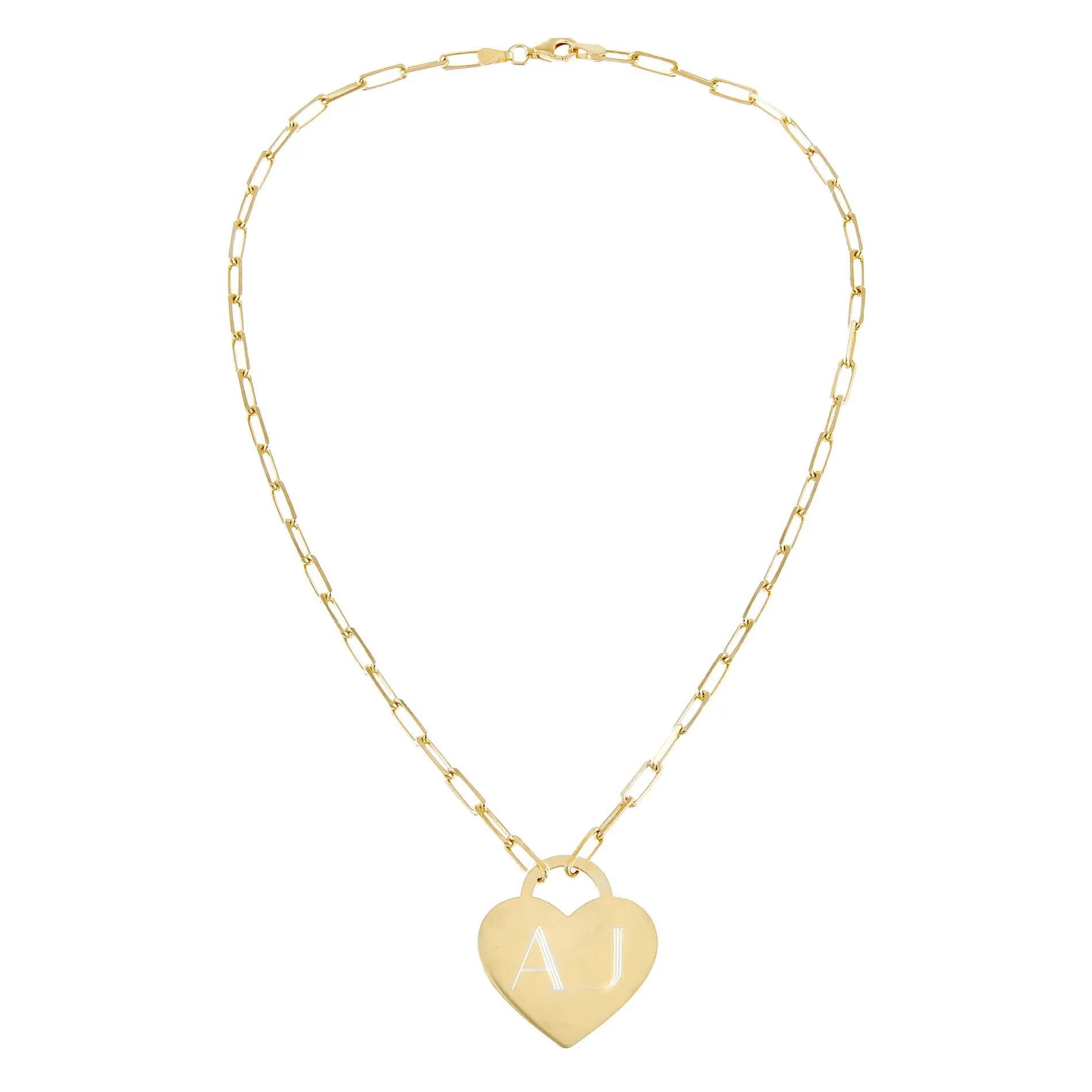 Engravable Heart Link Necklace