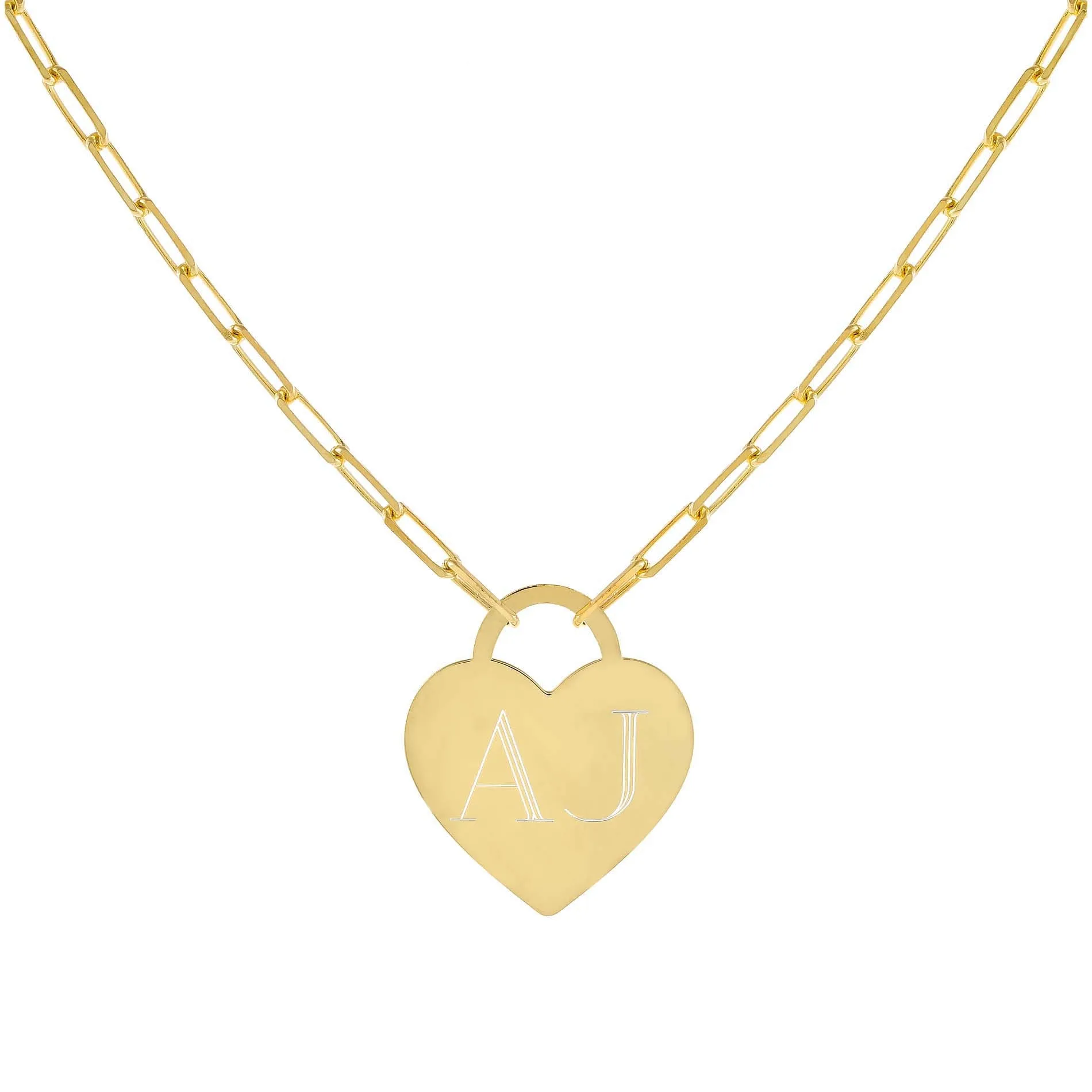 Engravable Heart Link Necklace