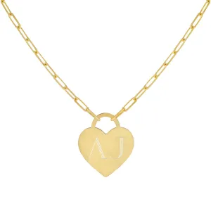 Engravable Heart Link Necklace