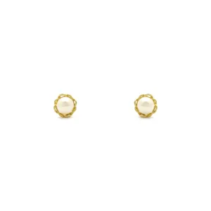 Entwined Pearl Stud Earrings (14K)