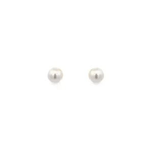 Estate 6.5MM Cultured Pearl Stud Earrings with 14K Yellow Gold Posts