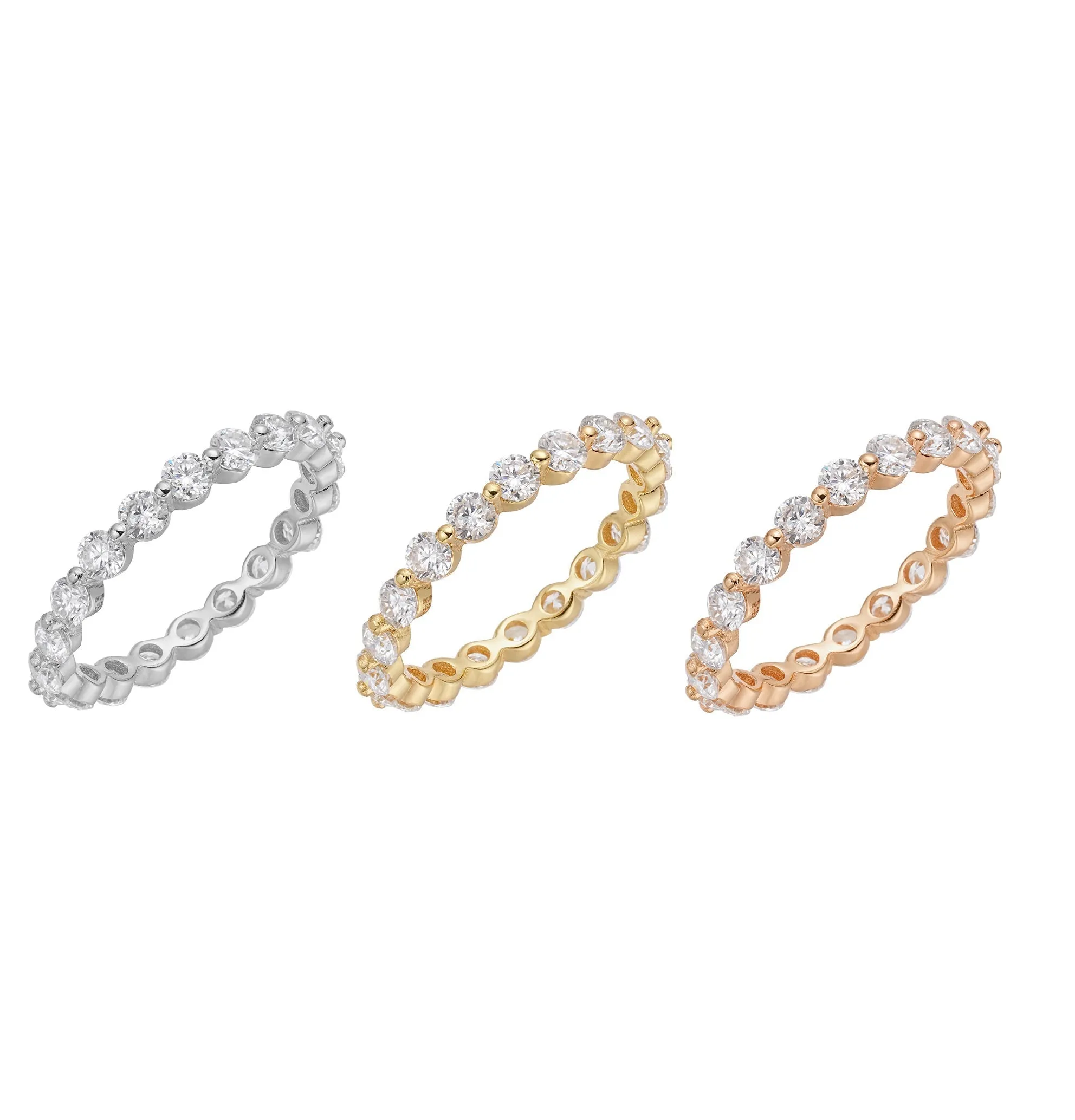 Eternal Charm Lab-Created Moissanite Silver Eternity Band Ring - M103529