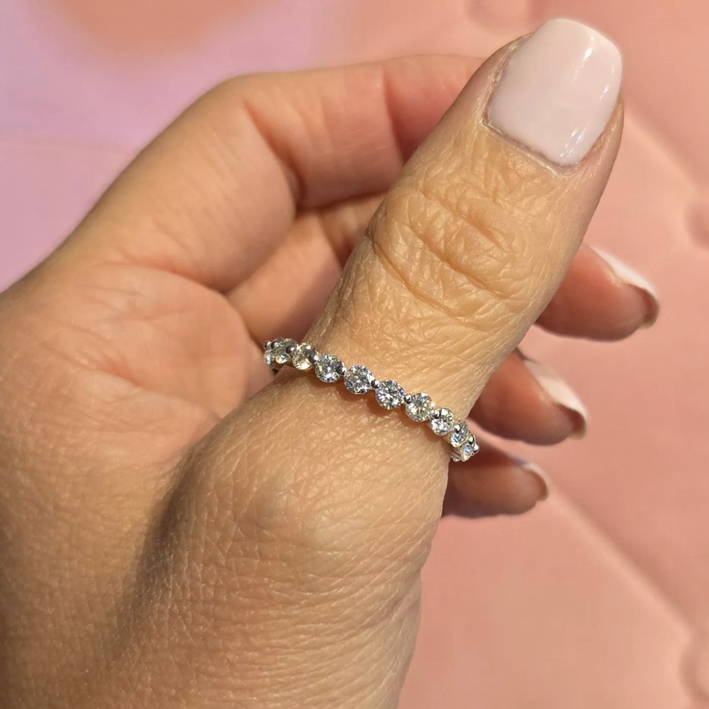 Eternal Charm Lab-Created Moissanite Silver Eternity Band Ring - M103529
