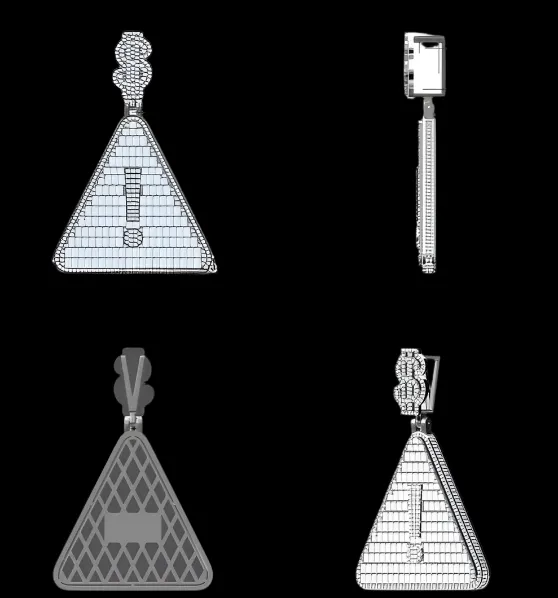 Exclamation Mark ! Baguette & Round lab-created Moissanite Pendant Charm Custom Design
