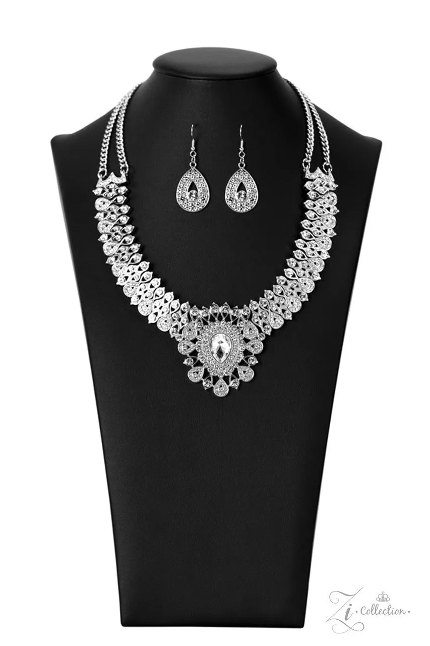 Exquisite - 2022 Zi Collection - White Rhinestone Teardrop Pendant Paparazzi Necklace