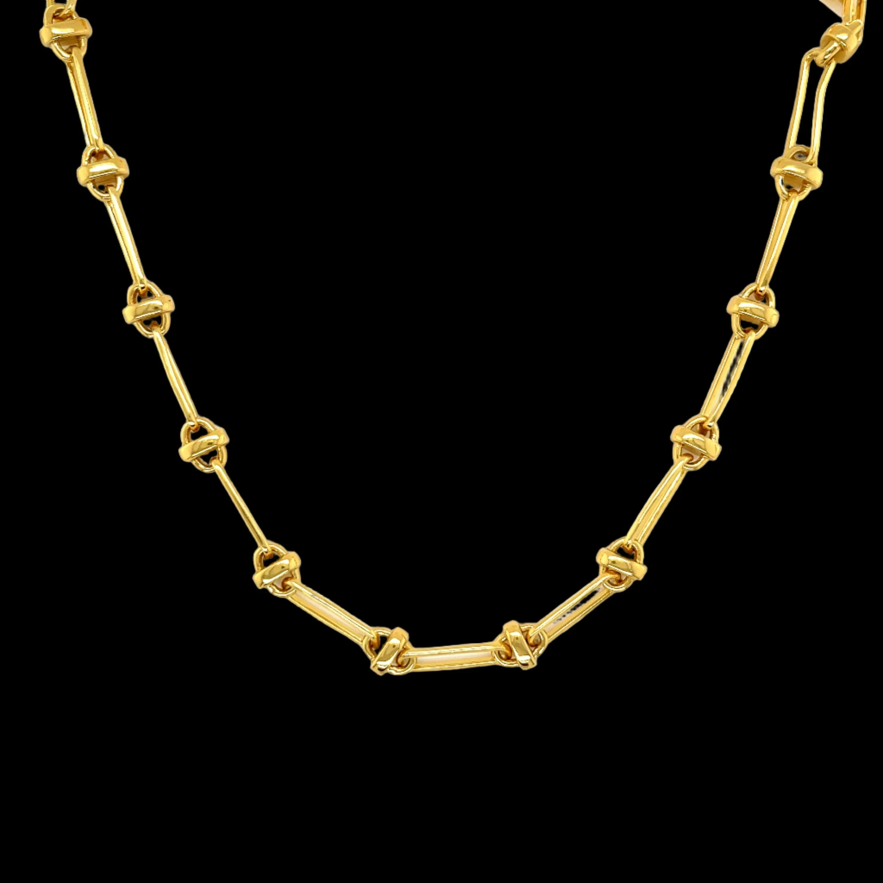 Fancy Oval Link Italiana Sterling Necklace - C503749