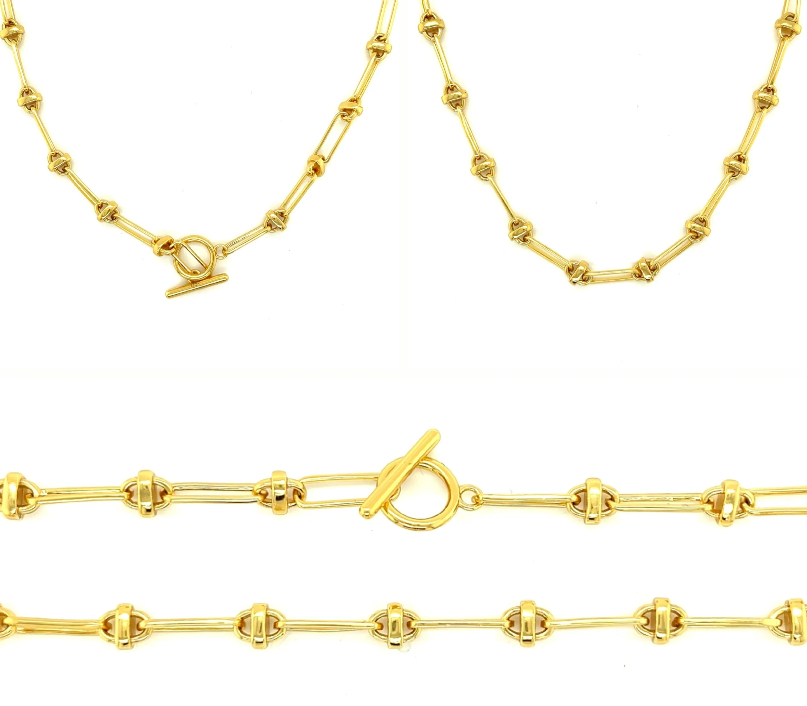 Fancy Oval Link Italiana Sterling Necklace - C503749