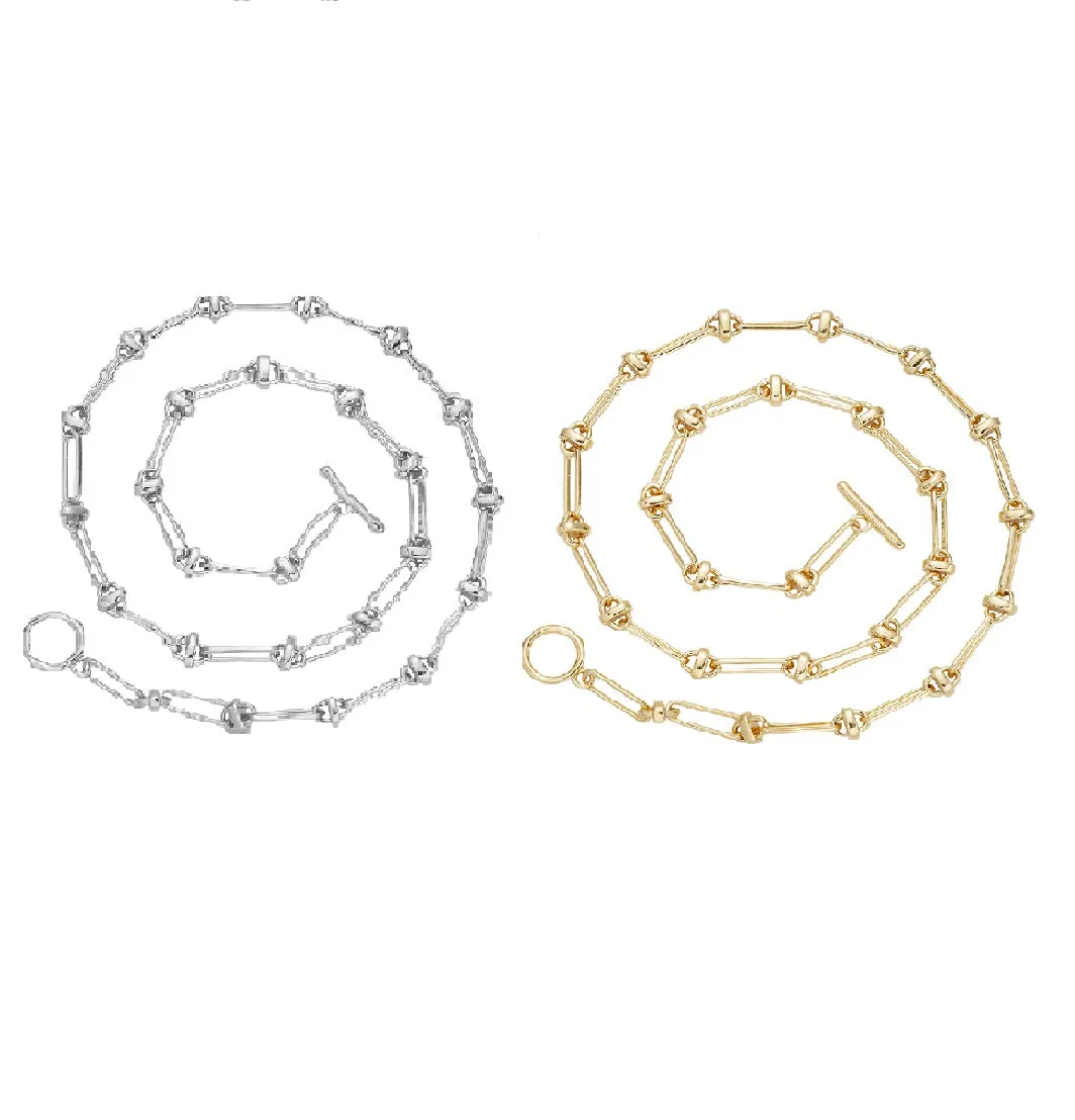 Fancy Oval Link Italiana Sterling Necklace - C503749