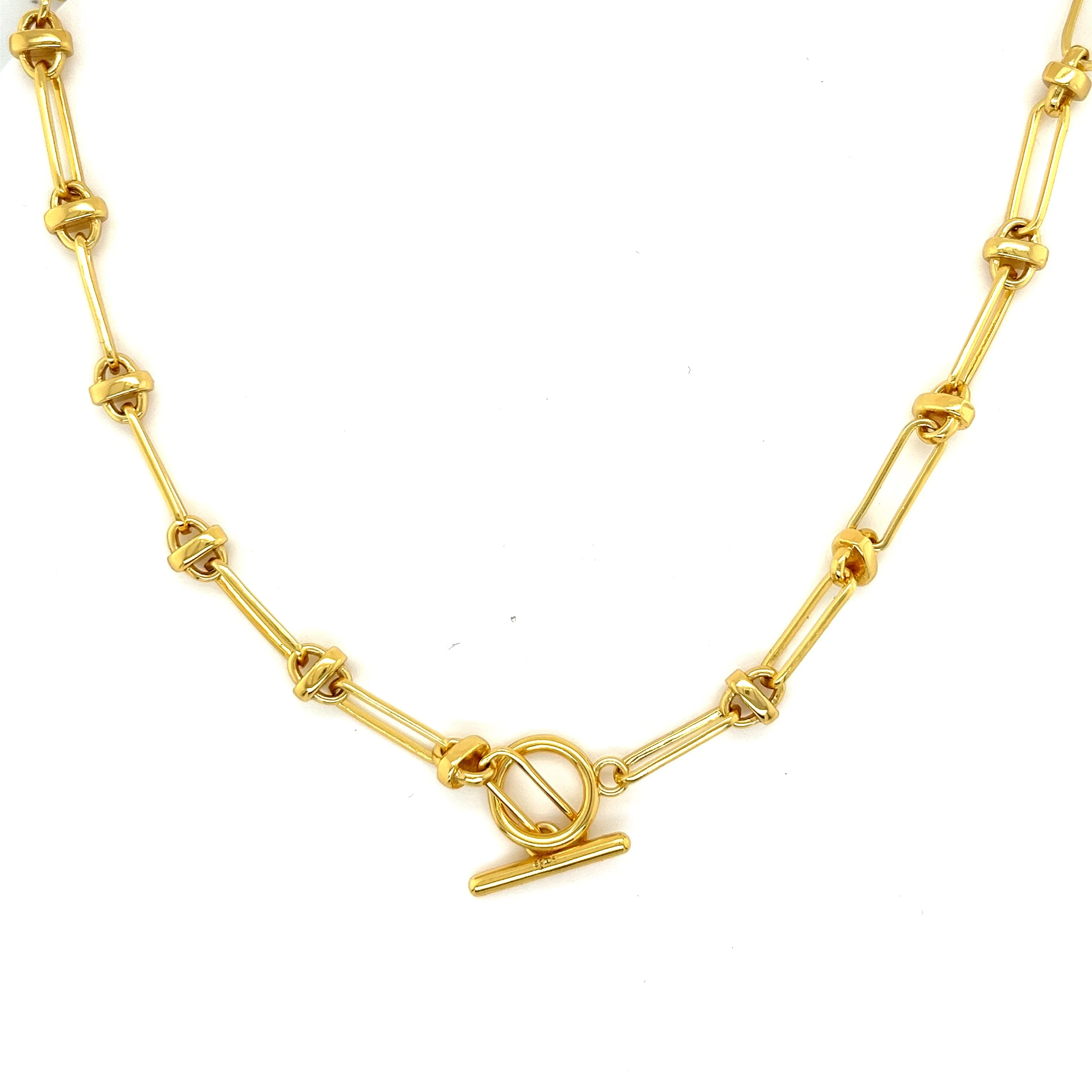 Fancy Oval Link Italiana Sterling Necklace - C503749