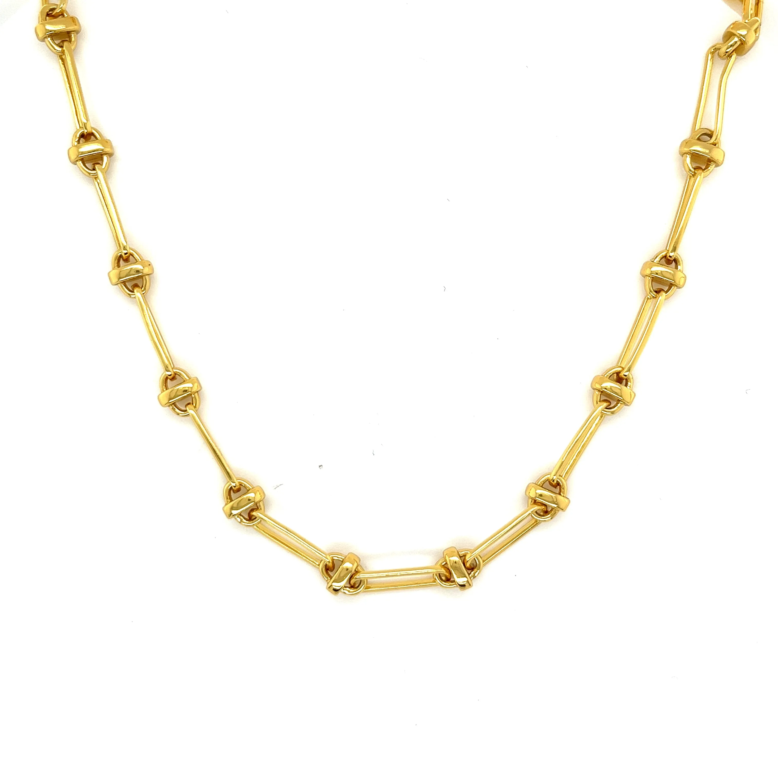 Fancy Oval Link Italiana Sterling Necklace - C503749