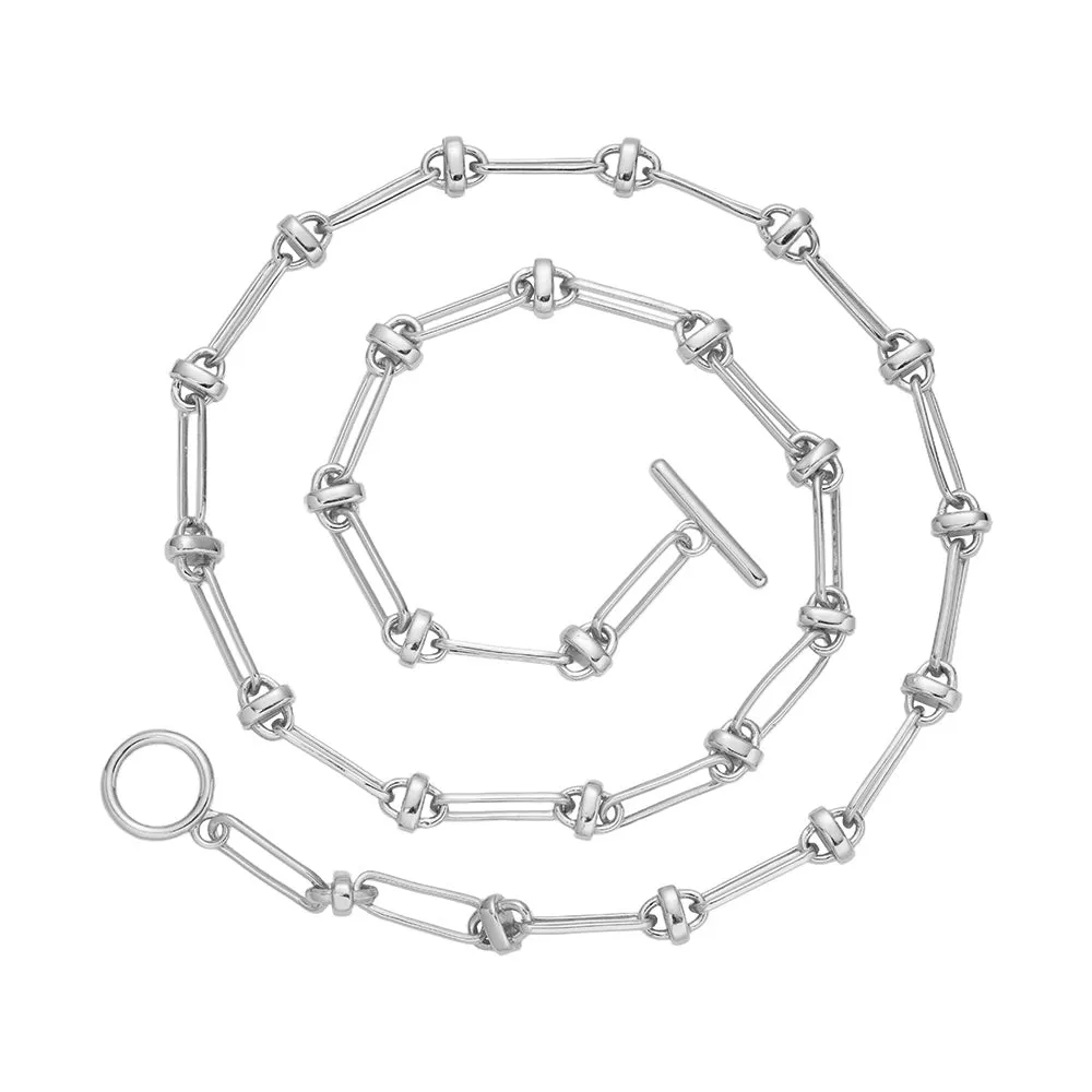 Fancy Oval Link Italiana Sterling Necklace - C503749