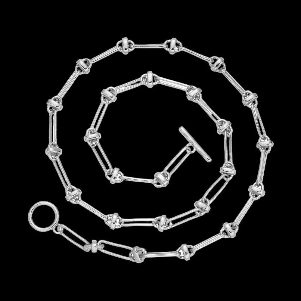 Fancy Oval Link Italiana Sterling Necklace - C503749