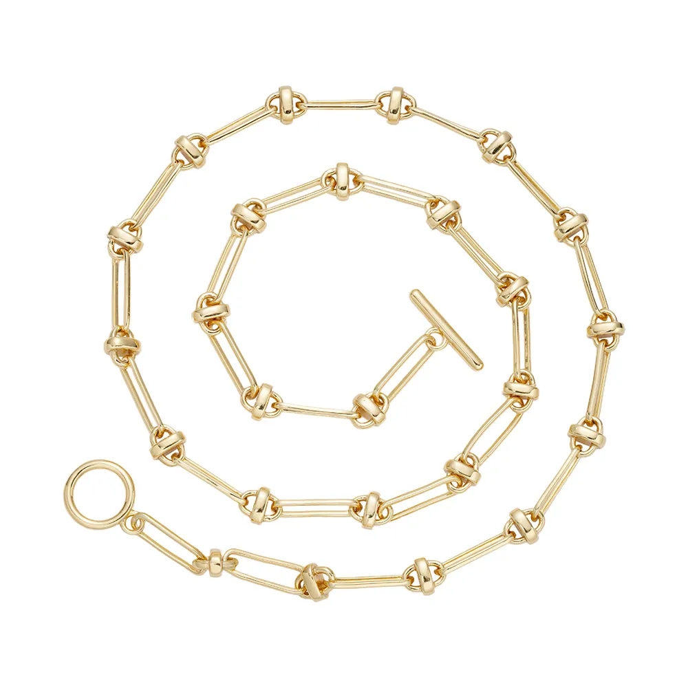 Fancy Oval Link Italiana Sterling Necklace - C503749