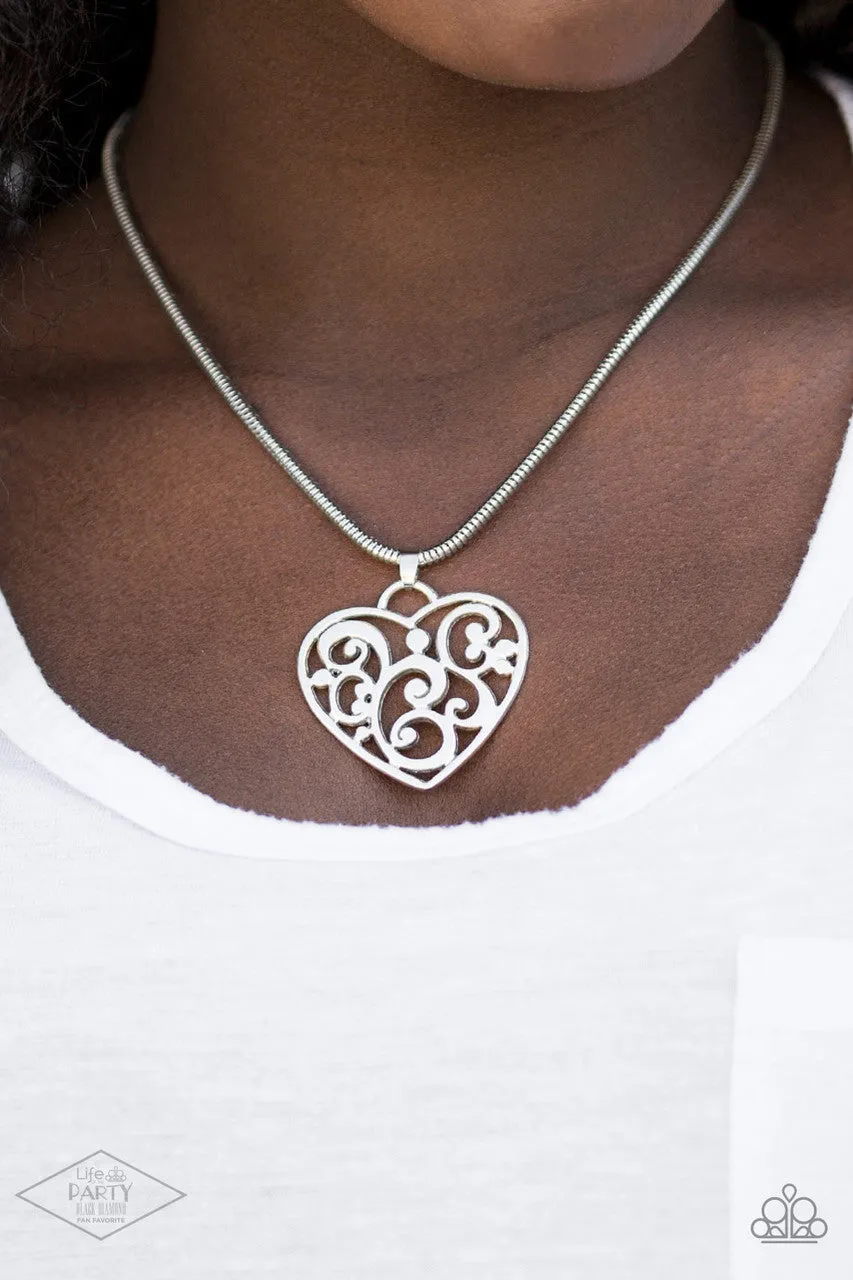FILIGREE Your Heart with Love Silver Paparazzi Necklace