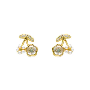 Floral Cherry Earrings