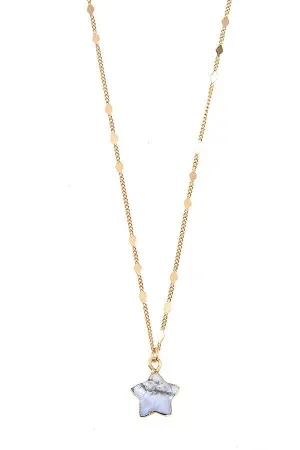 FMN062 White Howlite Heart Necklace