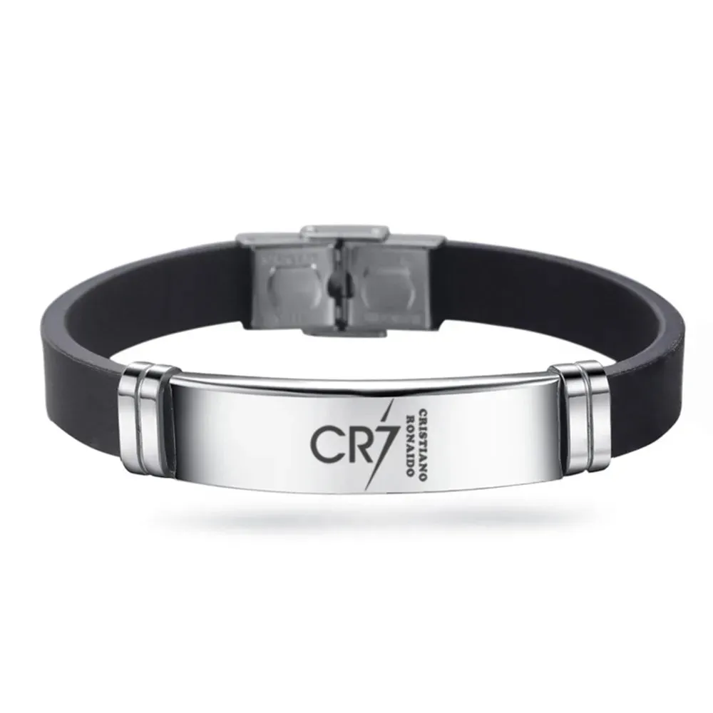 Football Player Bracelet Stainless Steel Engraved Wristband Souvenir Gifts