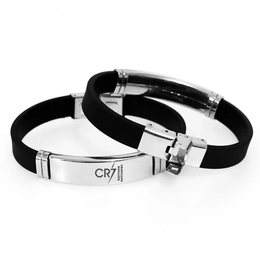 Football Player Bracelet Stainless Steel Engraved Wristband Souvenir Gifts
