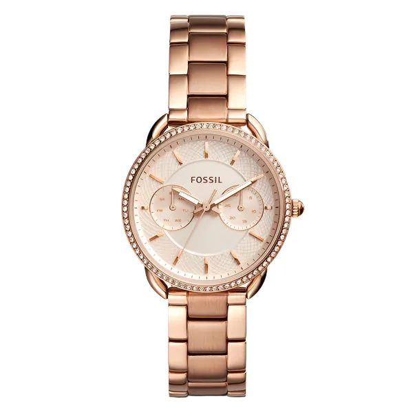 Fossil Tailor Multifunction Rose Gold Stainless Steel Rose Gold Dial Quartz Watch for Ladies - ES4264