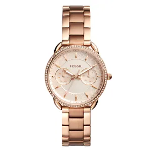 Fossil Tailor Multifunction Rose Gold Stainless Steel Rose Gold Dial Quartz Watch for Ladies - ES4264