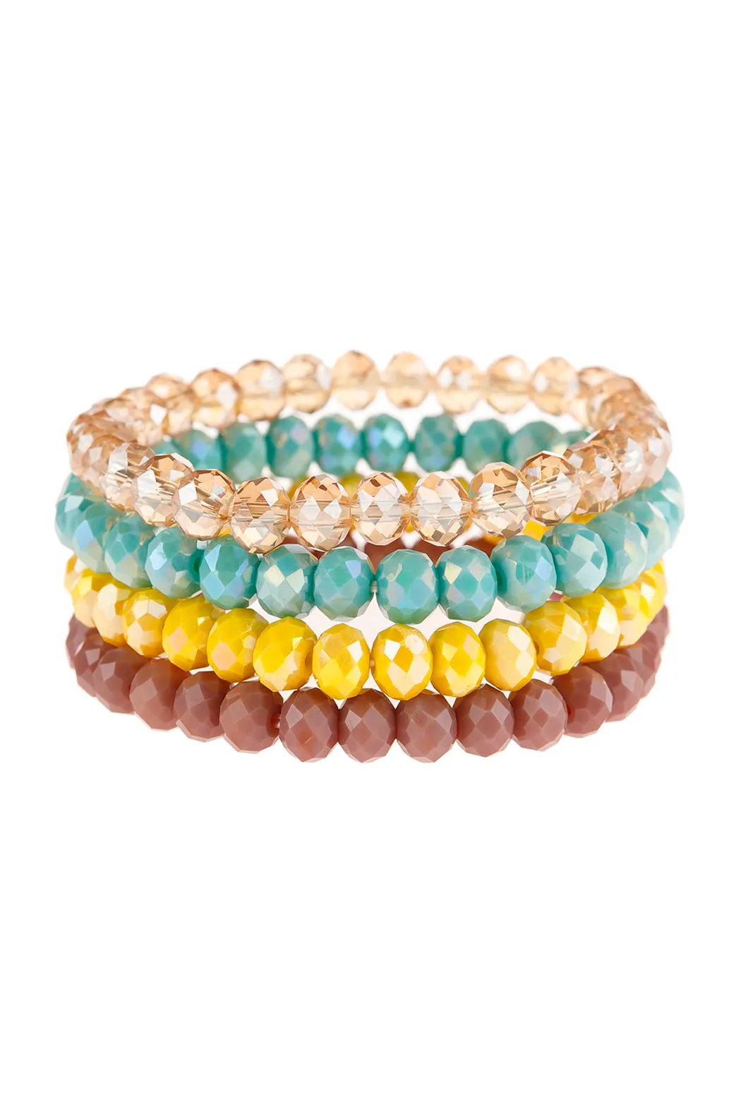 FOUR-LINE GLASS BEADS STRETCH BRACELET