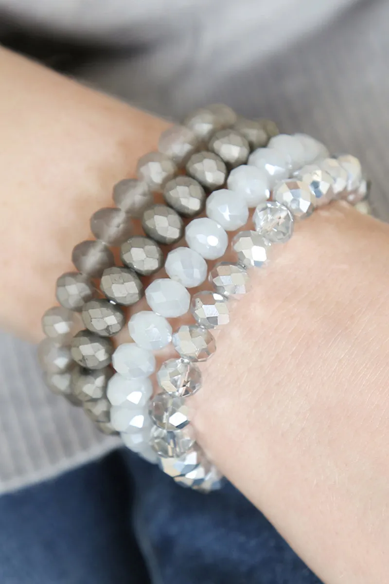 FOUR-LINE GLASS BEADS STRETCH BRACELET