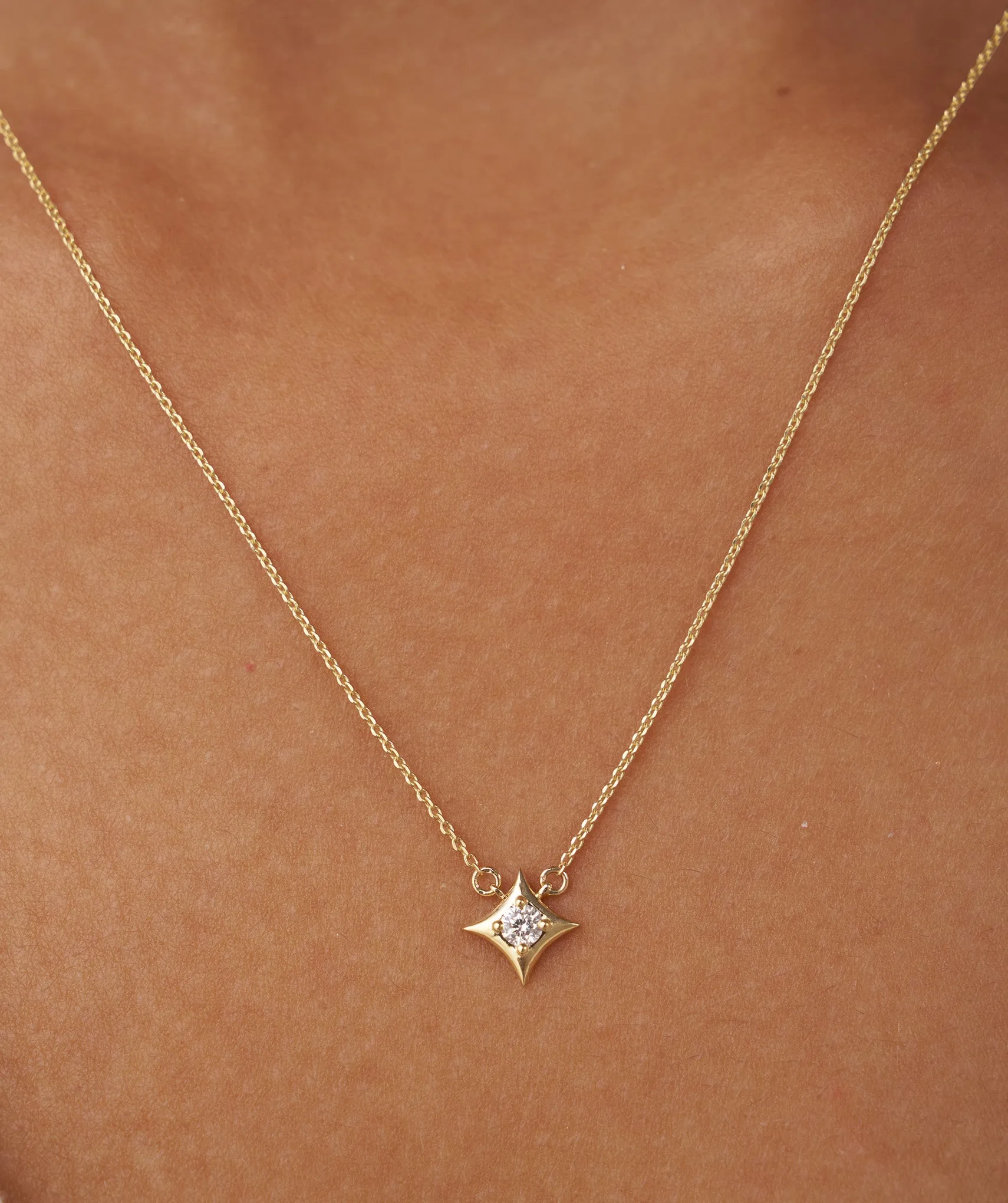Four-Point Star Diamond Necklace