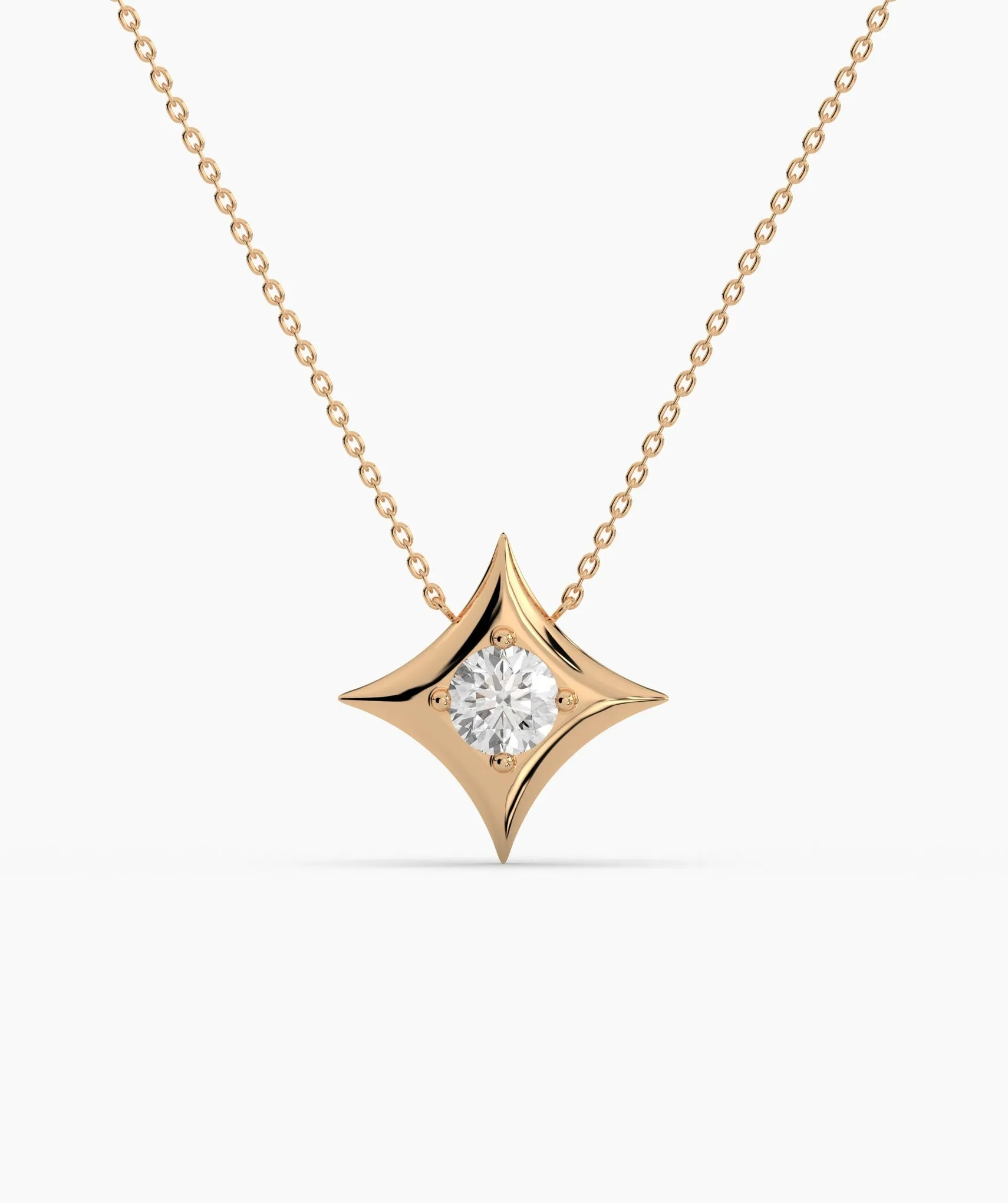Four-Point Star Diamond Necklace