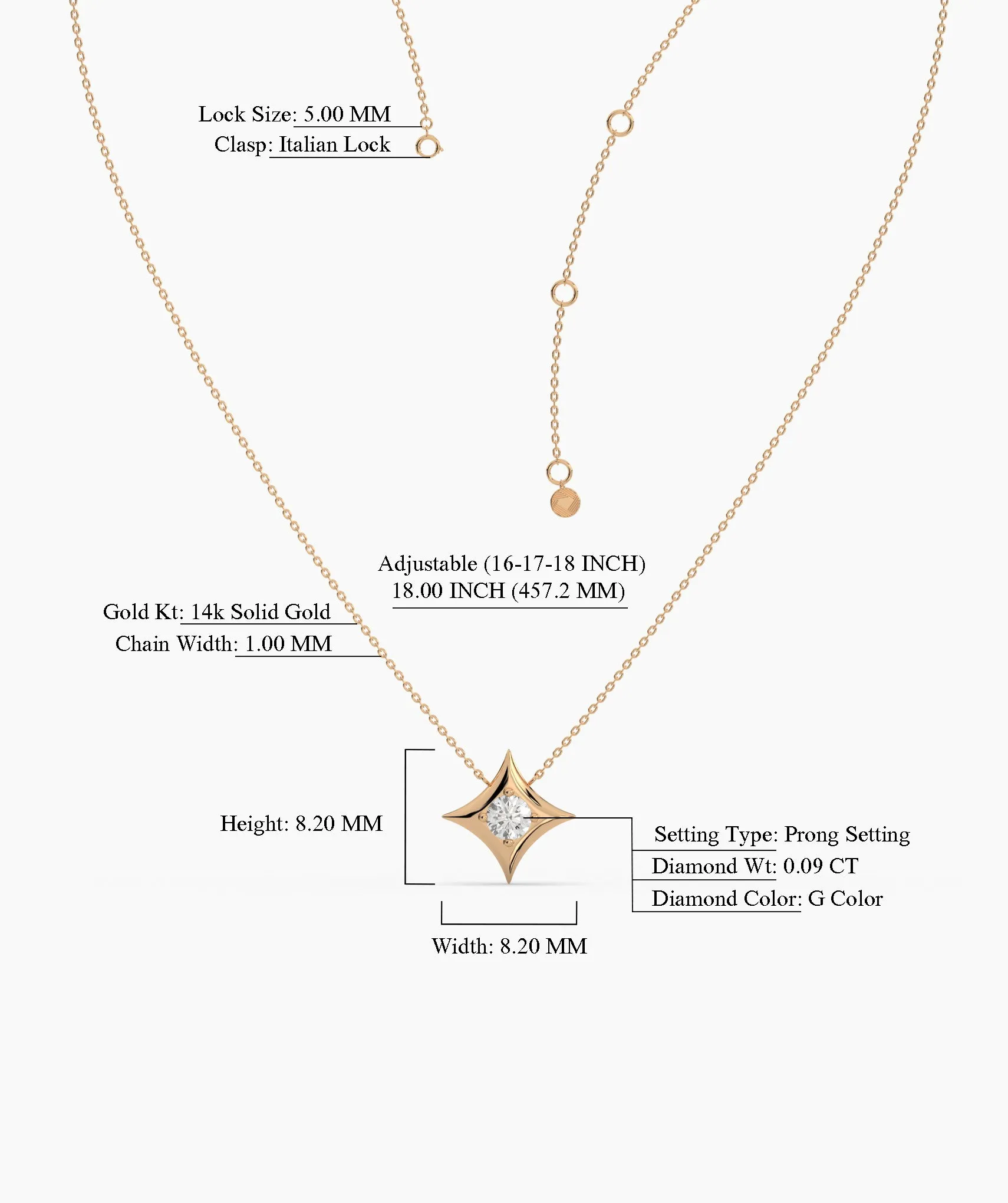Four-Point Star Diamond Necklace