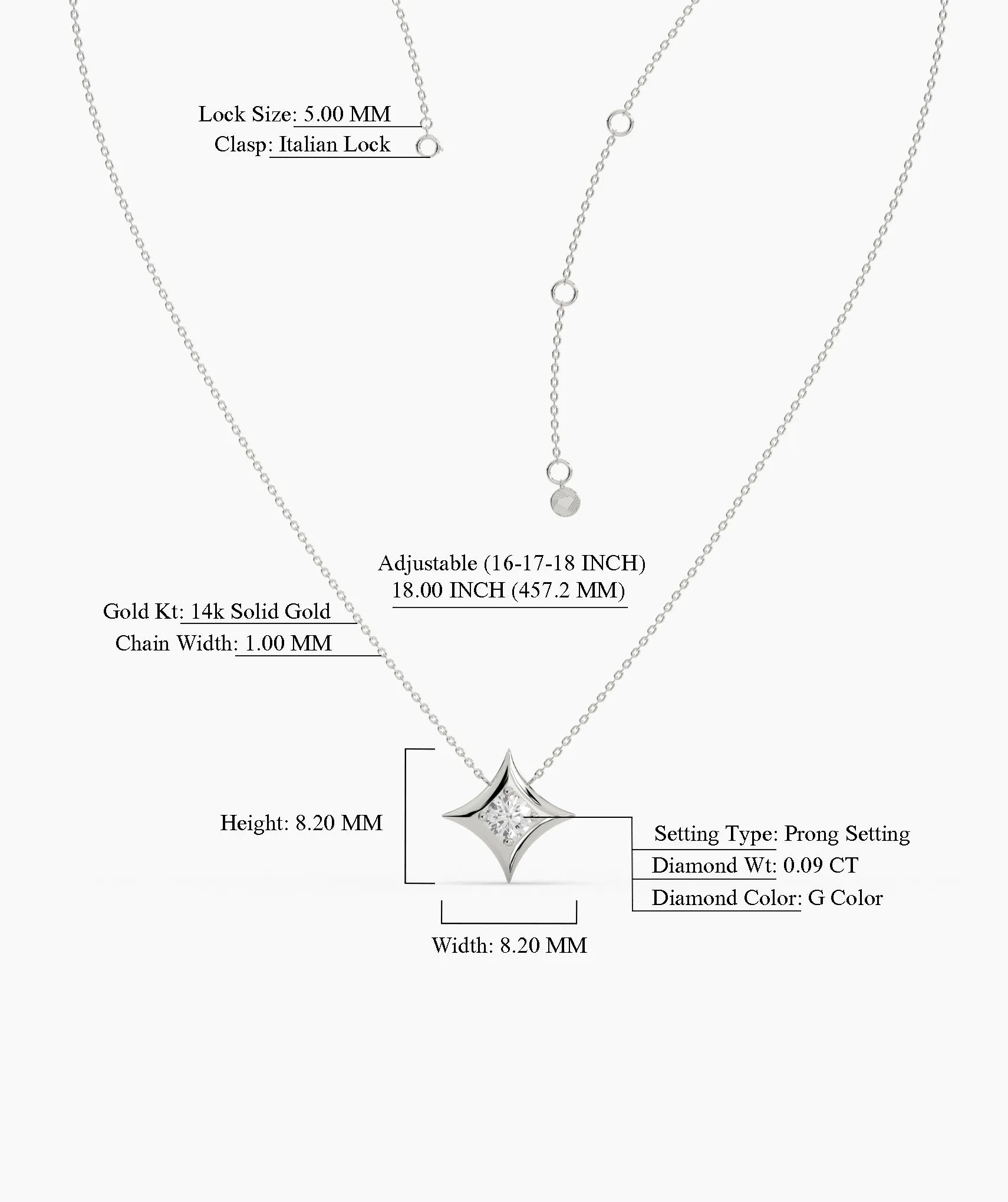 Four-Point Star Diamond Necklace