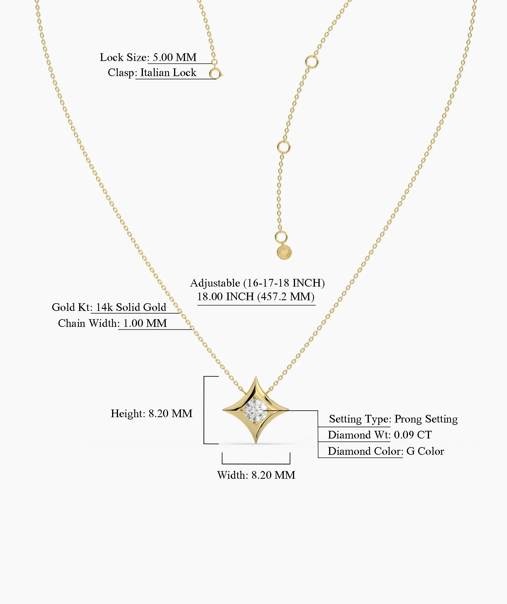 Four-Point Star Diamond Necklace