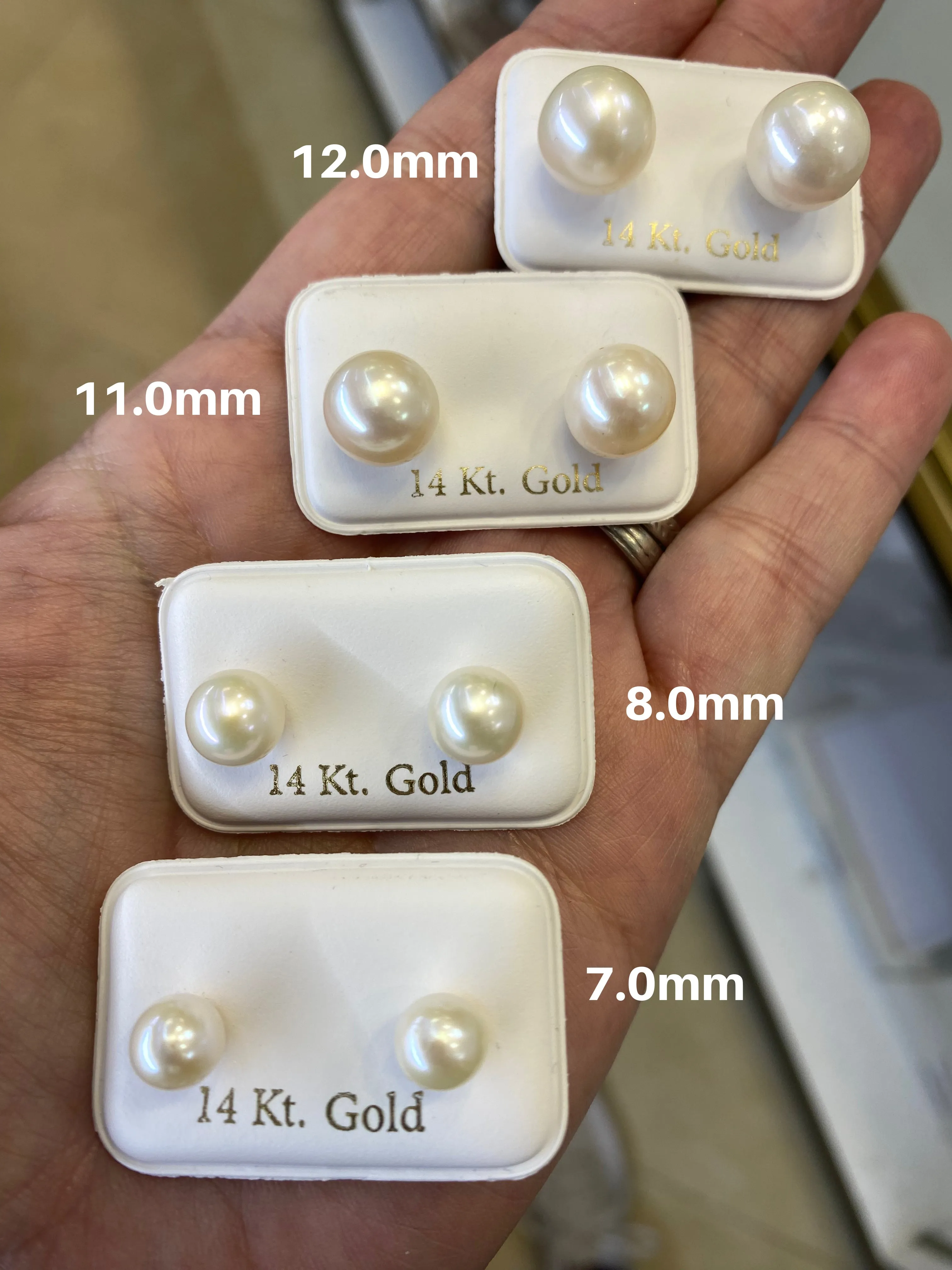 Fresh Water Pearl Stud Earrings 8mm