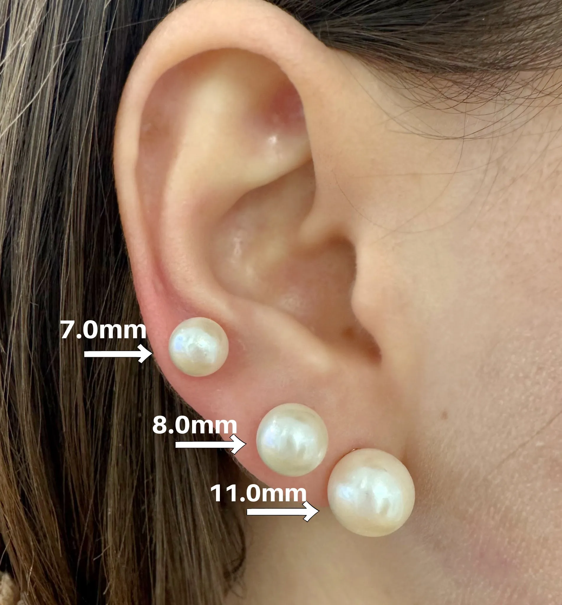 Fresh Water Pearl Stud Earrings 8mm