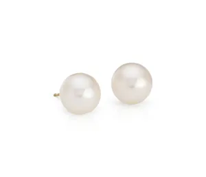 Freshwater Cultured Pearl Stud Earrings 9MM