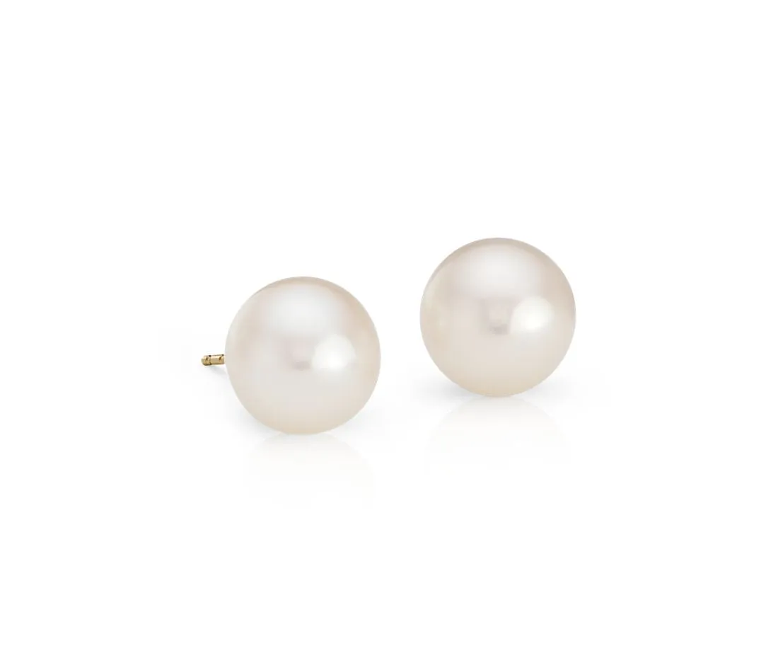 Freshwater Cultured Pearl Stud Earrings 9MM
