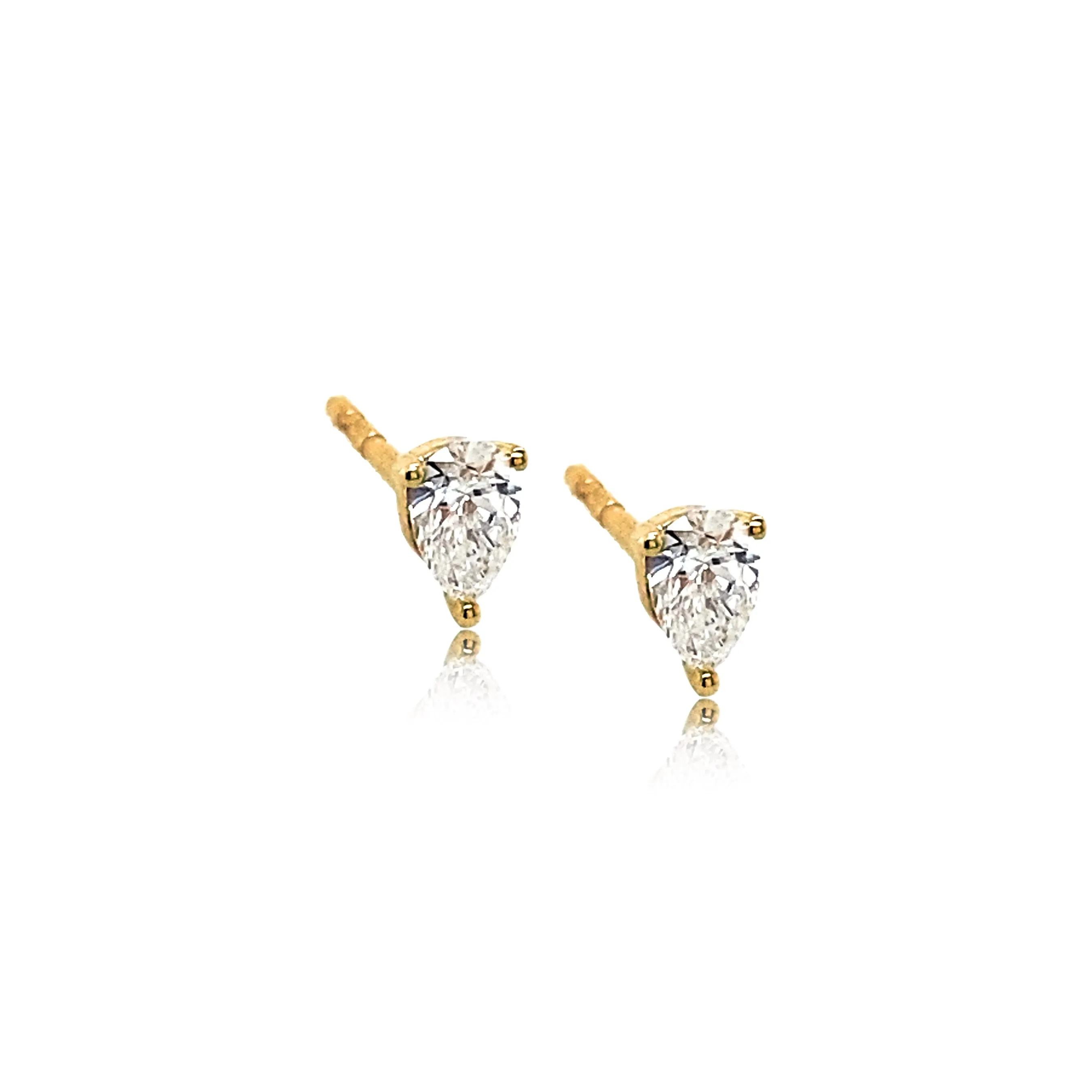 Full-Cut Pear Diamond Stud Earring