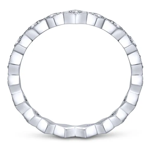 Gabriel & Co 14K White Gold Geometric Diamond Stackable Band