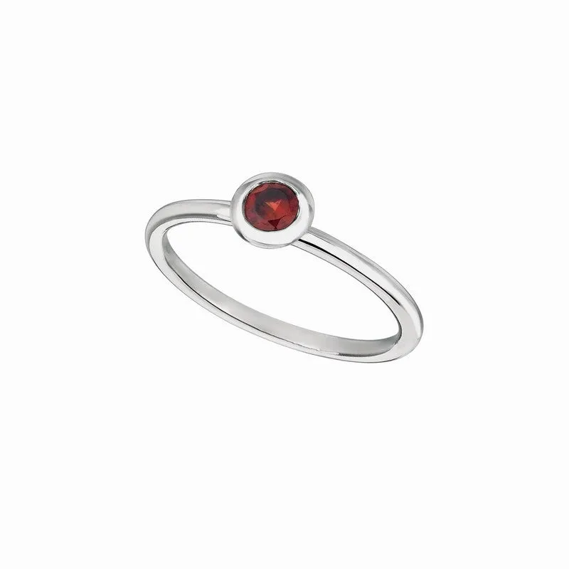 GARNET BEZEL SET RING 14K GOLD (0.28 CTW)