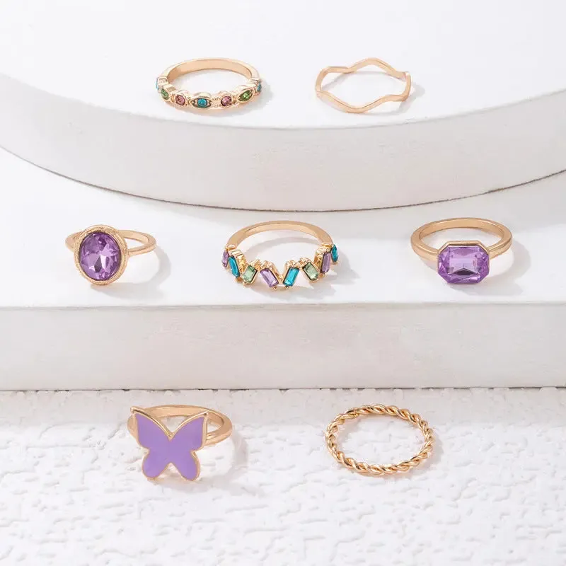 Geometric Hemp Rings Set