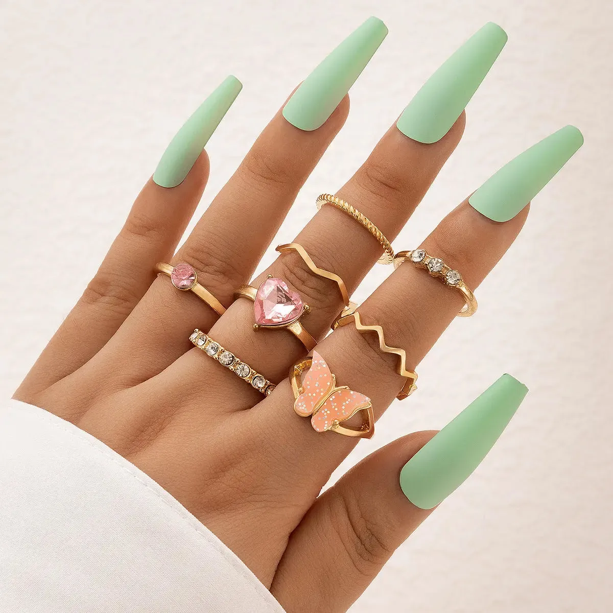 Geometric Hemp Rings Set