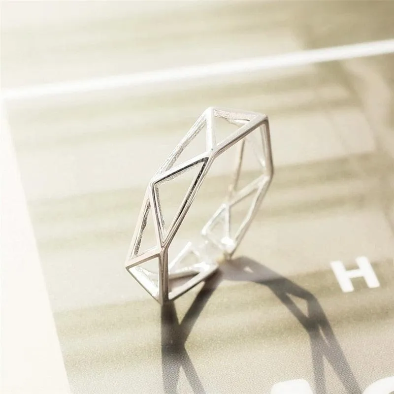 Geometric Ring | Dainty 925 Sterling Silver Ring