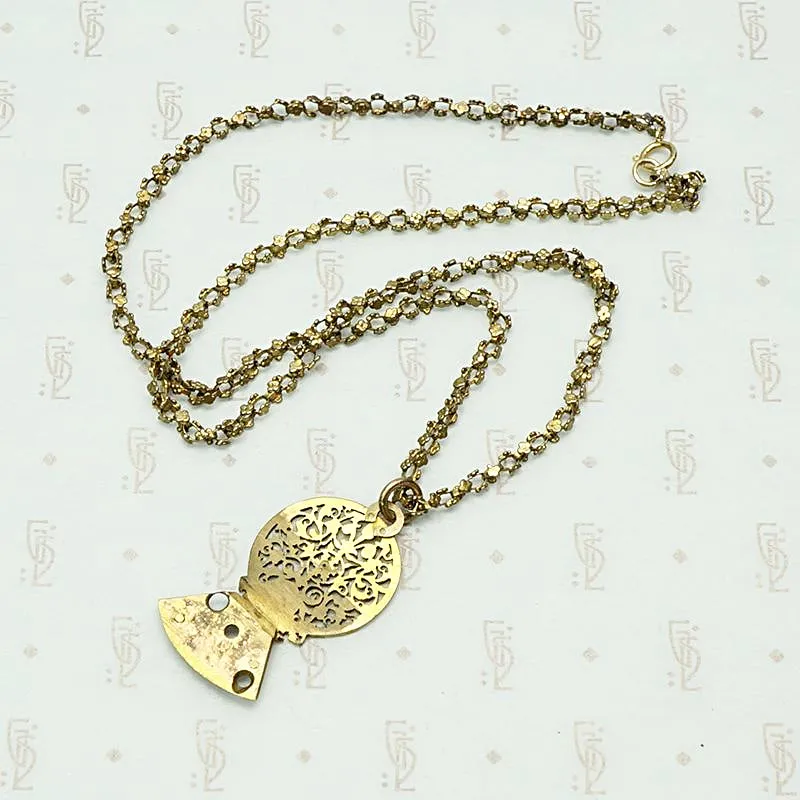 Georgian Watch Cock Necklace with Handmade Flower Chain