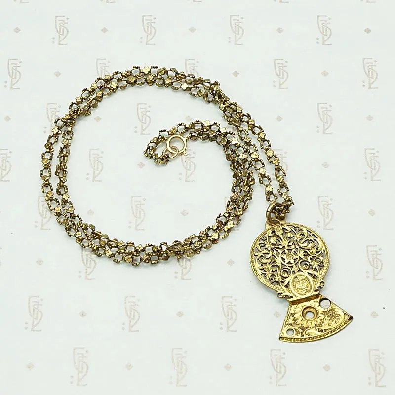 Georgian Watch Cock Necklace with Handmade Flower Chain