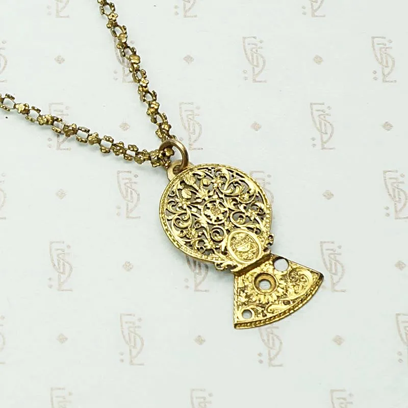 Georgian Watch Cock Necklace with Handmade Flower Chain