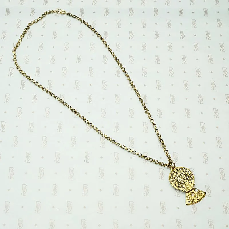 Georgian Watch Cock Necklace with Handmade Flower Chain