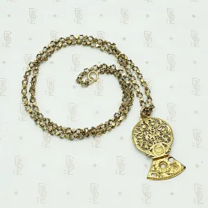 Georgian Watch Cock Necklace with Handmade Flower Chain