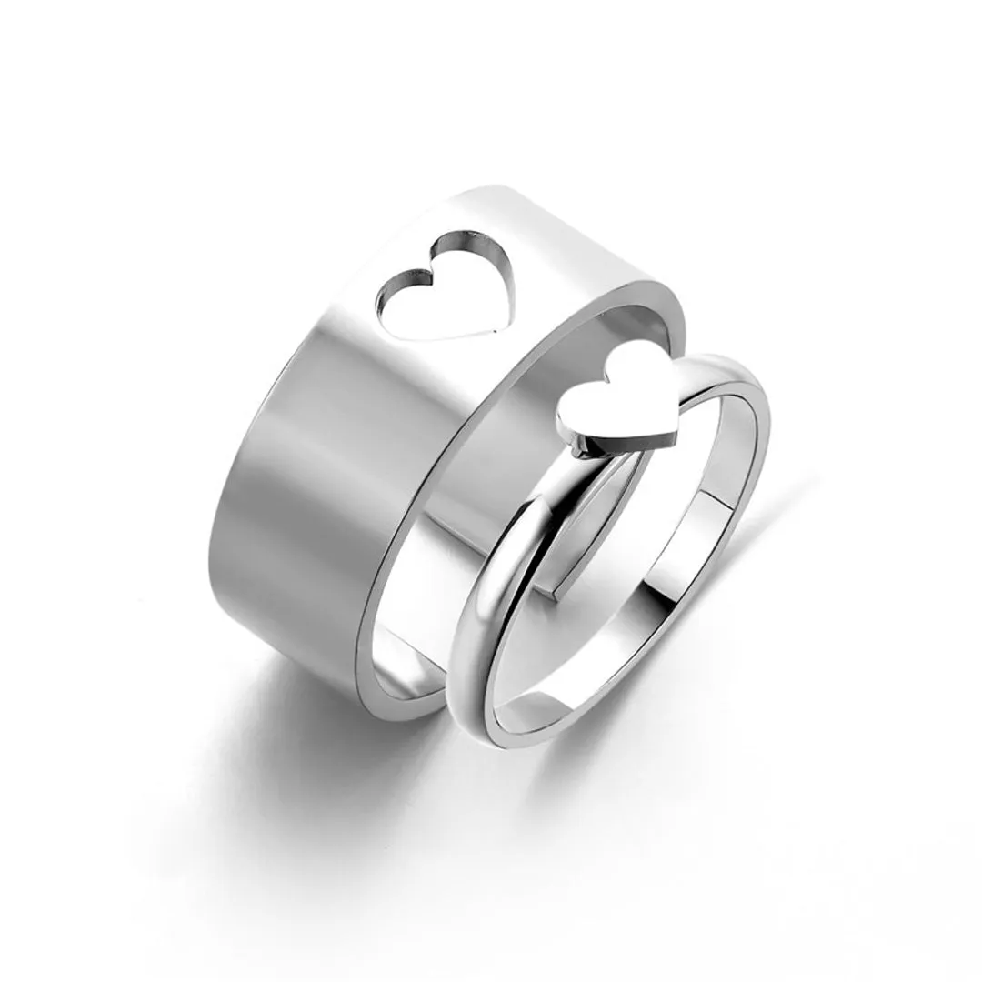 Gift Box of Couple Heart Ring, Astronaut Pendant and Ball Bracelet
