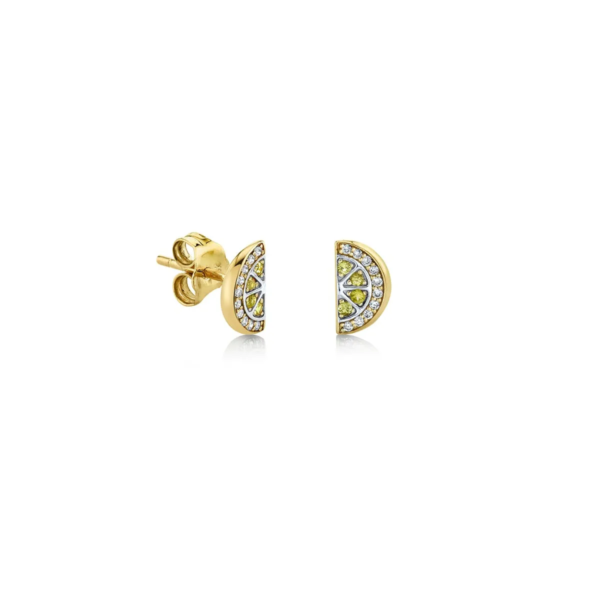 Gold & Diamond Lemon Slice Stud